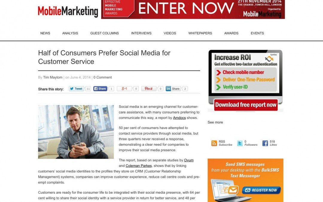 Half of Consumers Prefer Social Media for Customer Service